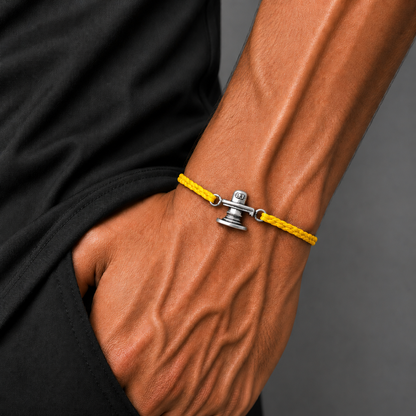925 Sterling silver Siva lingam design thread rakhi bracelet rk351
