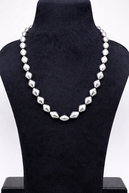 925 Sterling silver handmade Dholki shape beaded adjustable necklace mset482 - TRIBAL ORNAMENTS