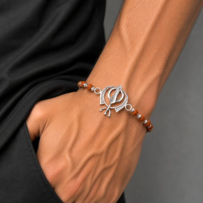 925 Sterling silver divine Waheguru Khalsa bracelet rk240