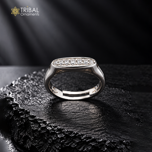925 sterling silver stylish design cz stone ring sr854