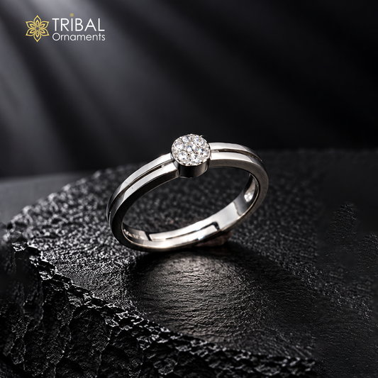 925 sterling silver stylish cz stone ring sr857