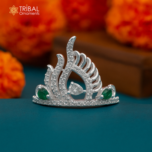 925 sterling silver handmade lord baby Krishna Mukut, amazing Laddu Gopala, crawling Krishna crown head jewelry SM28