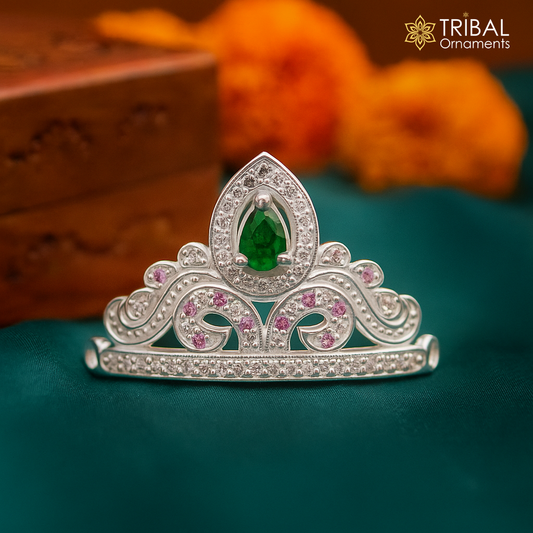 925 sterling silver handmade lord baby Krishna Mukut, amazing Laddu Gopala, crawling Krishna crown head jewelry sm39