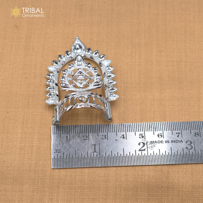 925 sterling silver vintage design krishan Mukut amazing goddess crown home temple art sm63