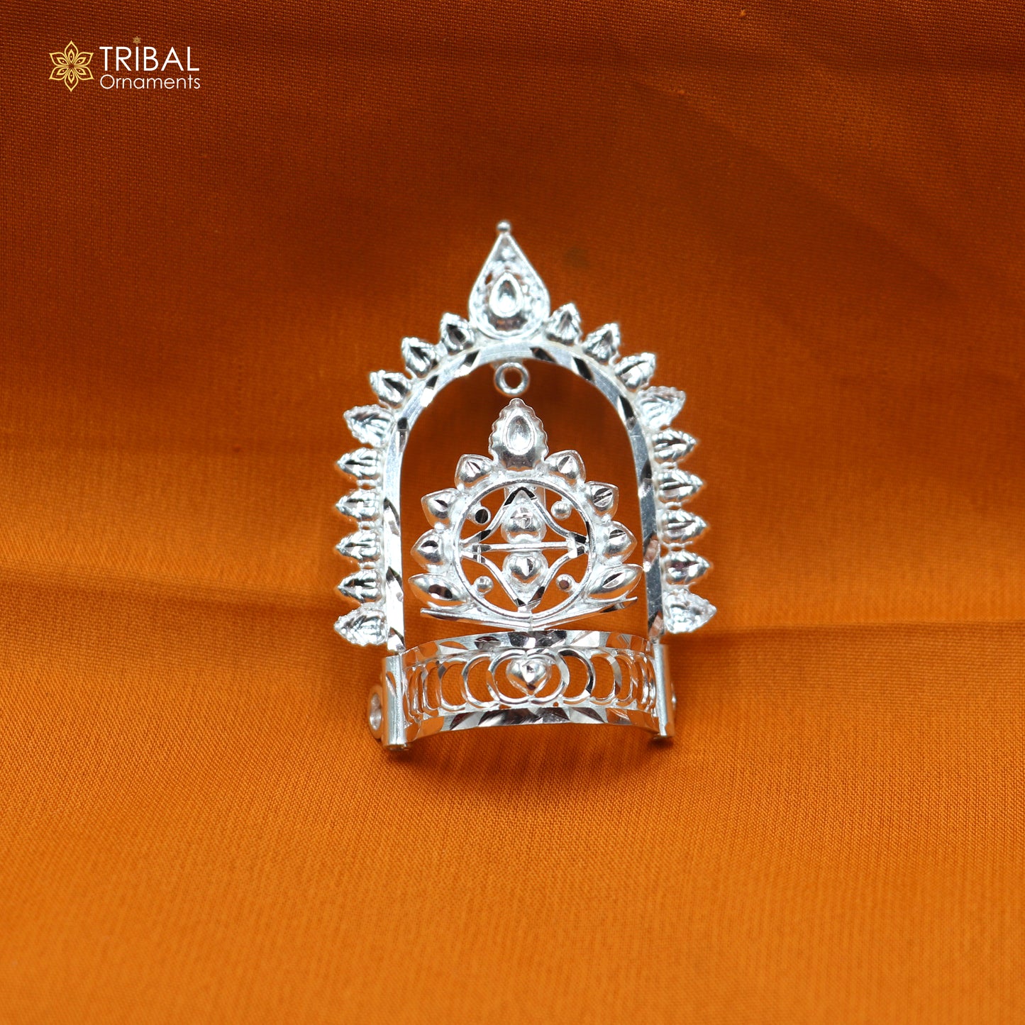 925 sterling silver vintage design krishan Mukut amazing goddess crown home temple art sm63