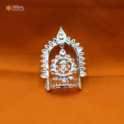 925 sterling silver vintage design krishan Mukut amazing goddess crown home temple art sm63