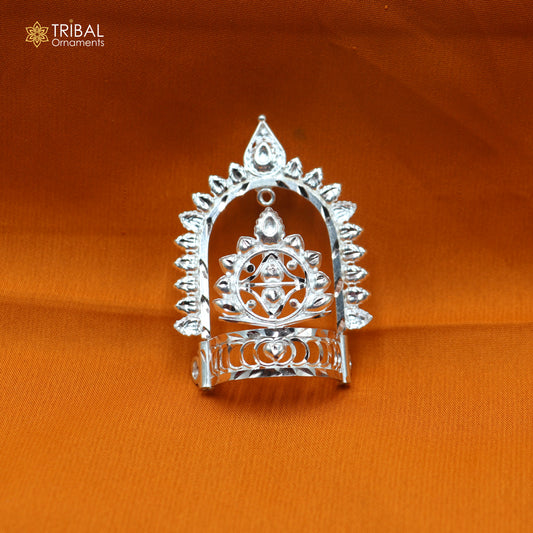 925 sterling silver vintage design krishan Mukut amazing goddess crown home temple art sm63