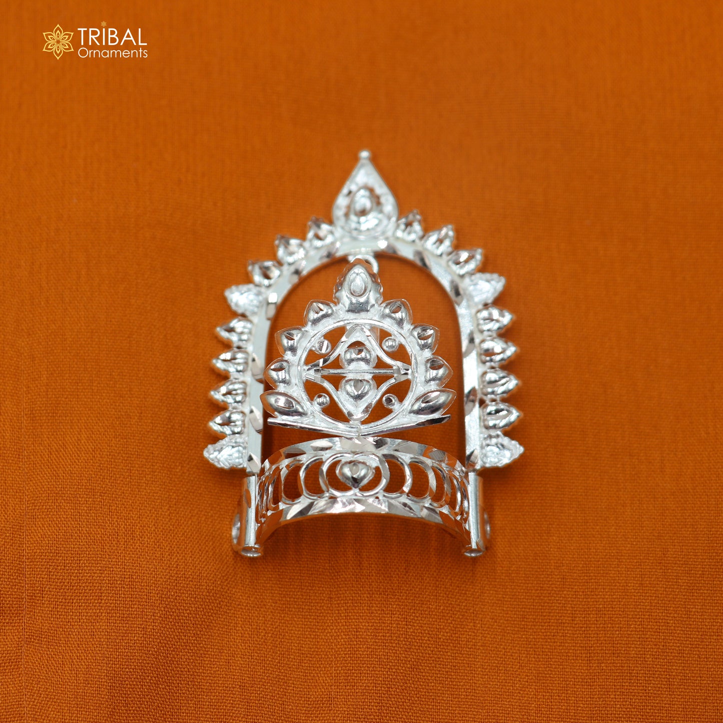 925 sterling silver vintage design krishan Mukut amazing goddess crown home temple art sm63