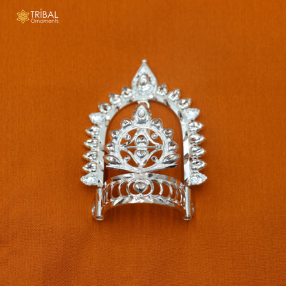 925 sterling silver vintage design krishan Mukut amazing goddess crown home temple art sm63