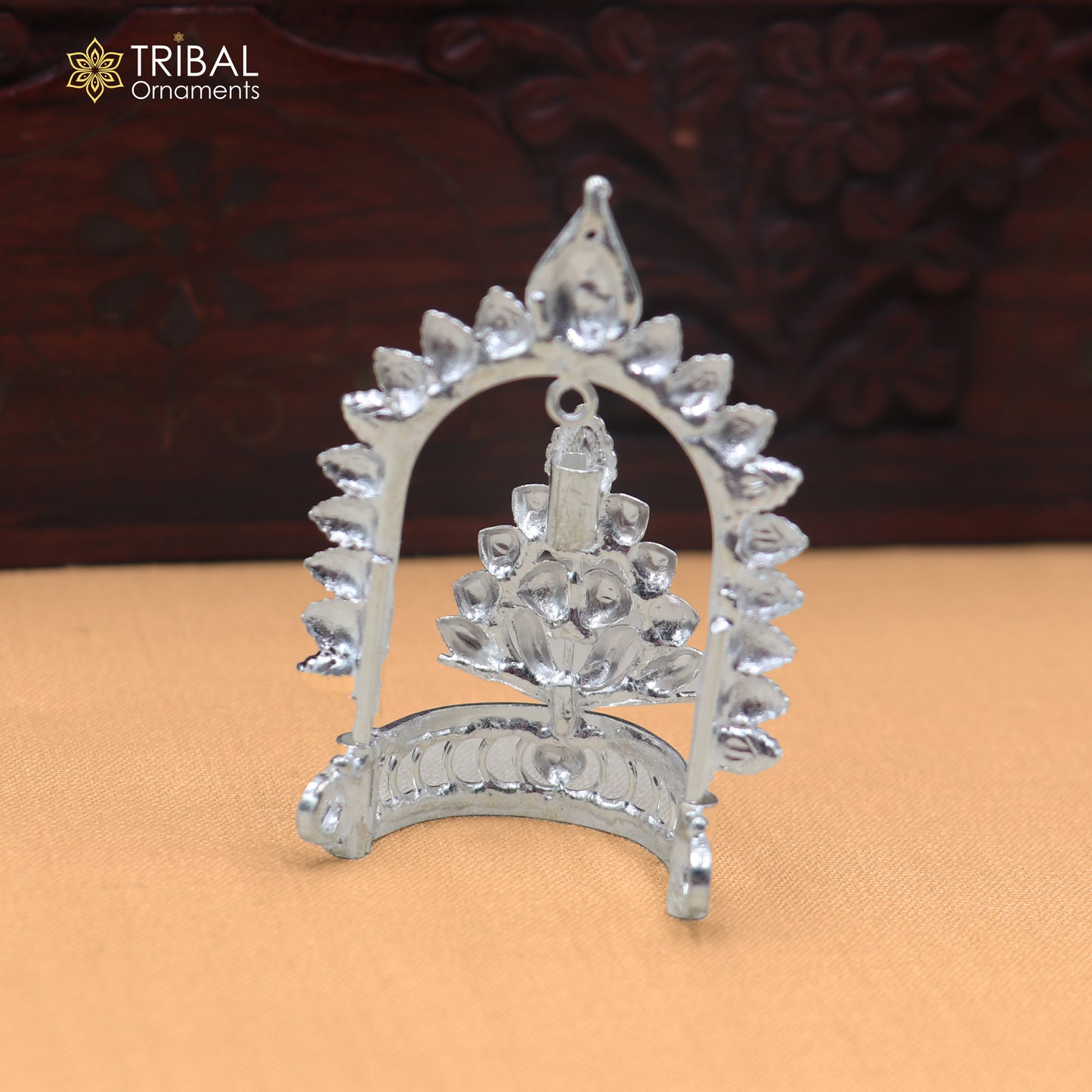 925 sterling silver vintage design krishan Mukut amazing goddess crown home temple art sm63