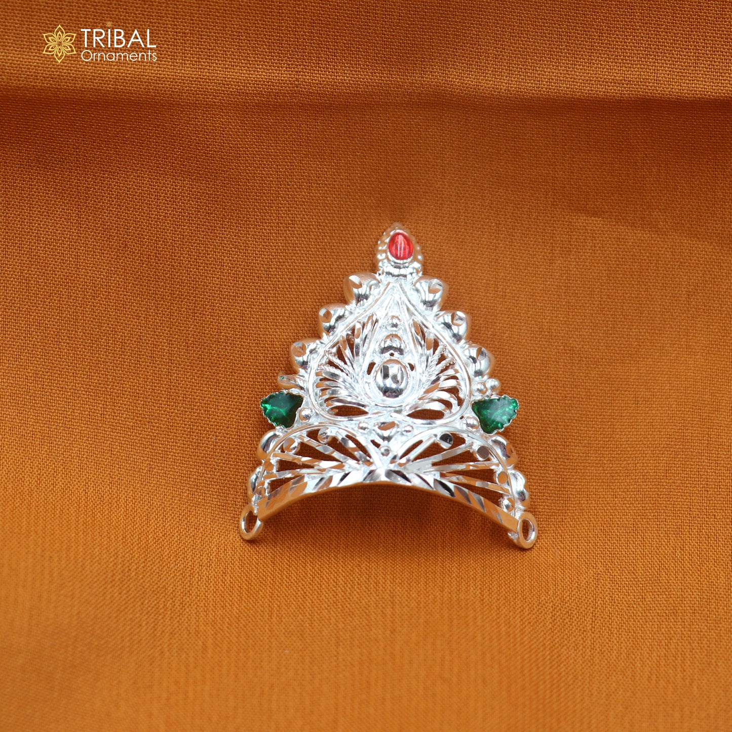 925 sterling silver vintage design krishan Mukut amazing goddess crown home temple art sm65