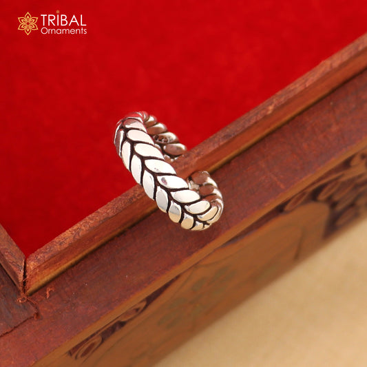 925 sterling silver wheat design stylish ring unisex Jewelry sr786