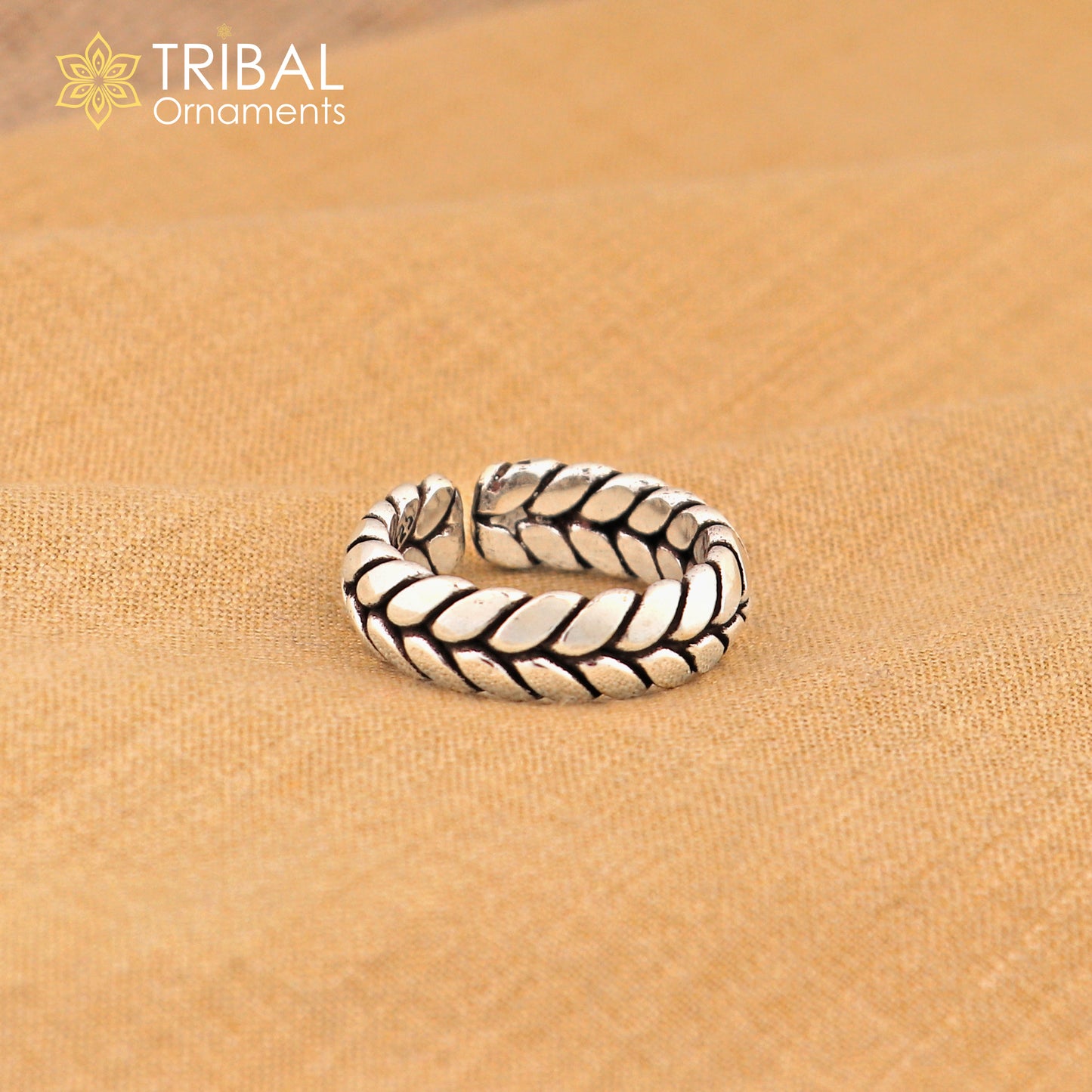 925 sterling silver wheat design stylish ring unisex Jewelry sr786