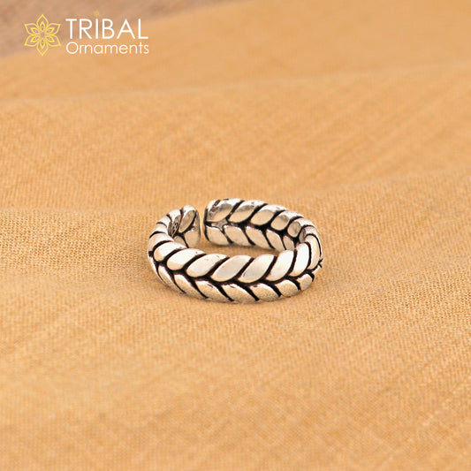 925 sterling silver wheat design stylish ring unisex Jewelry sr786