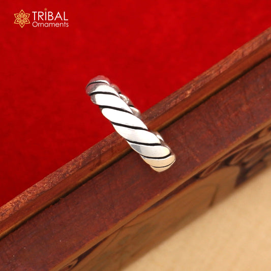 925 sterling silver twisted design stylish ring unisex Jewelry sr788