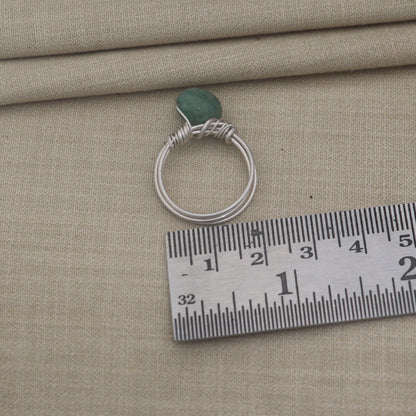 925 Sterling silver quartz stone wire style ring unisex jewelry sr834
