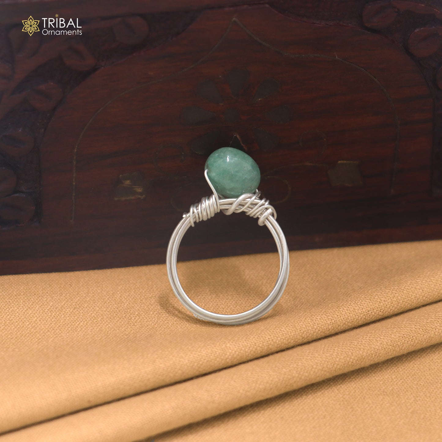925 Sterling silver quartz stone wire style ring unisex jewelry sr834