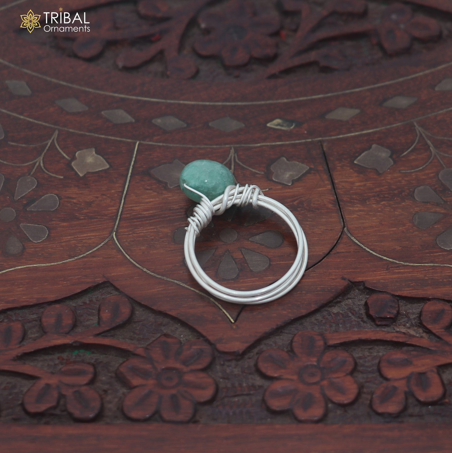 925 Sterling silver quartz stone wire style ring unisex jewelry sr834