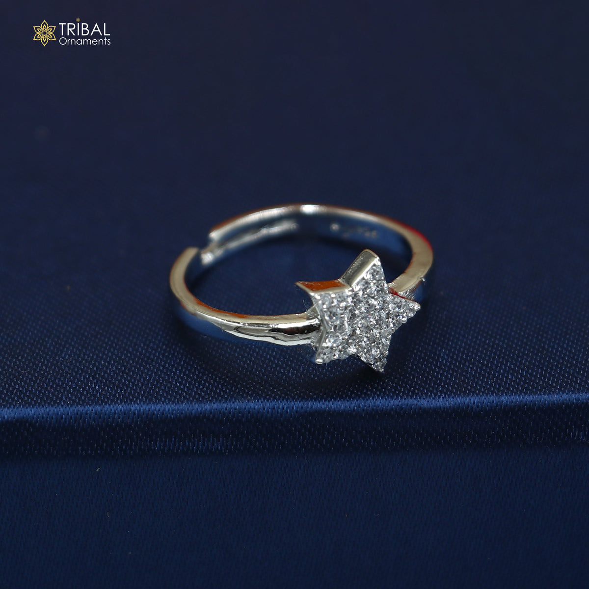 925 sterling silver star design cz stone ring women jewelry sr835