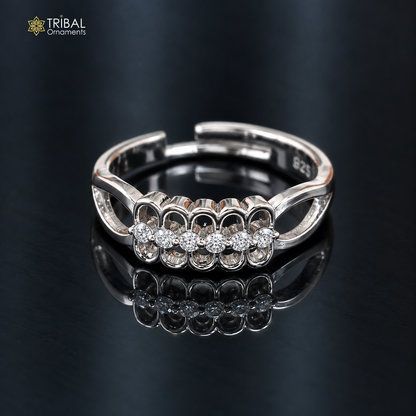 925 sterling silver stylish design cz stone ring sr842