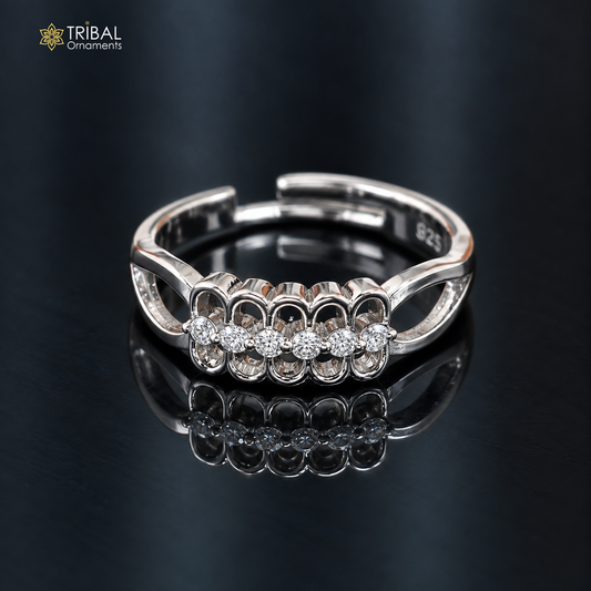 925 sterling silver stylish design cz stone ring sr842