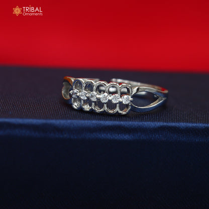 925 sterling silver stylish design cz stone ring sr842