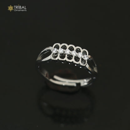 925 sterling silver stylish design cz stone ring sr842
