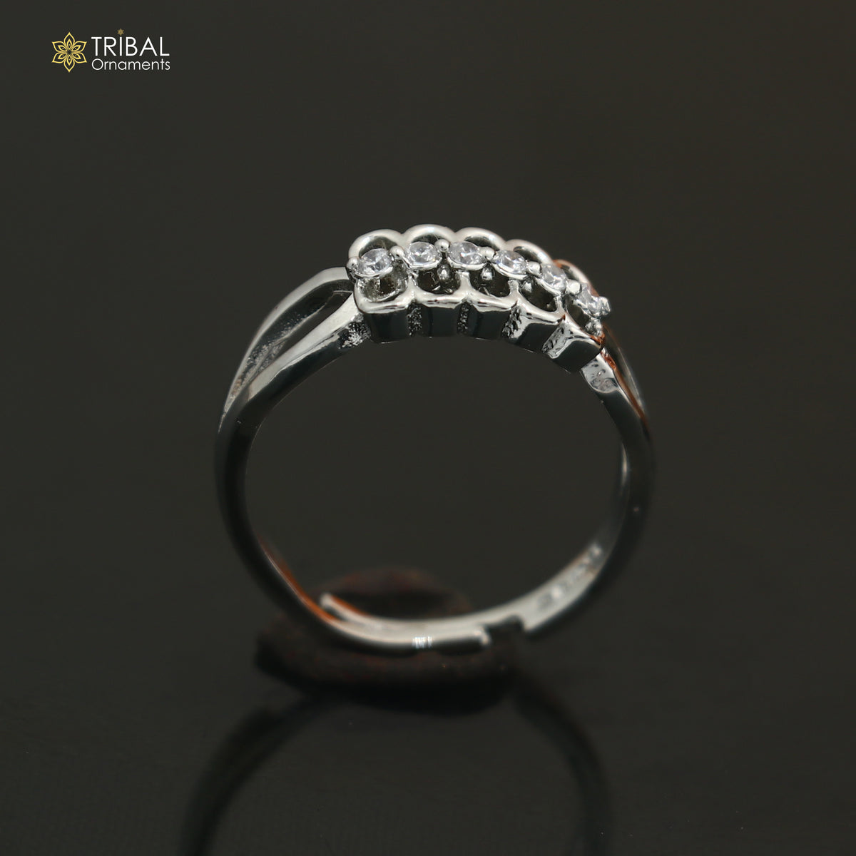 925 sterling silver stylish design cz stone ring sr842