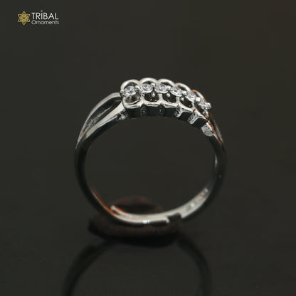 925 sterling silver stylish design cz stone ring sr842