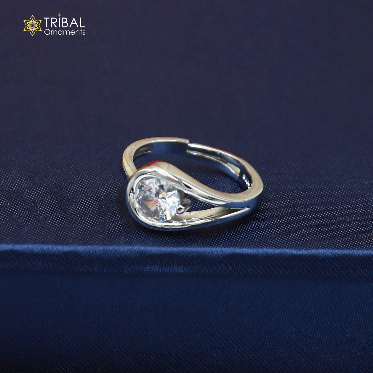 925 sterling silver stylish design single stone ring sr843