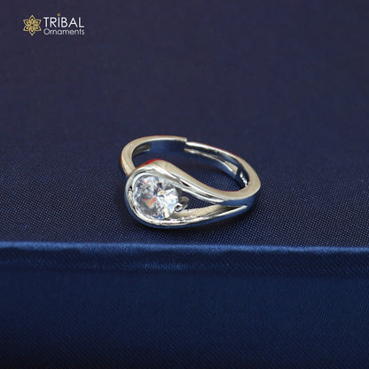 925 sterling silver stylish design single stone ring sr843