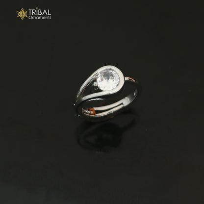 925 sterling silver stylish design single stone ring sr843