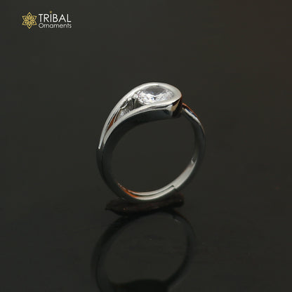 925 sterling silver stylish design single stone ring sr843