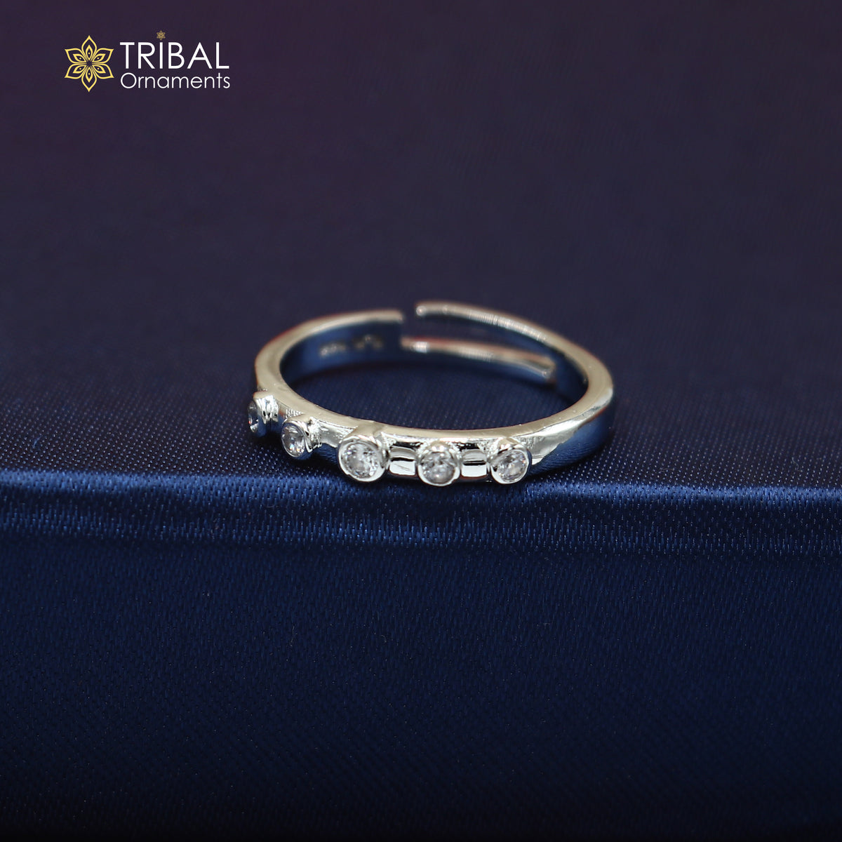 925 sterling silver stylish design cz stone ring sr844