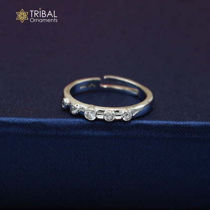 925 sterling silver stylish design cz stone ring sr844