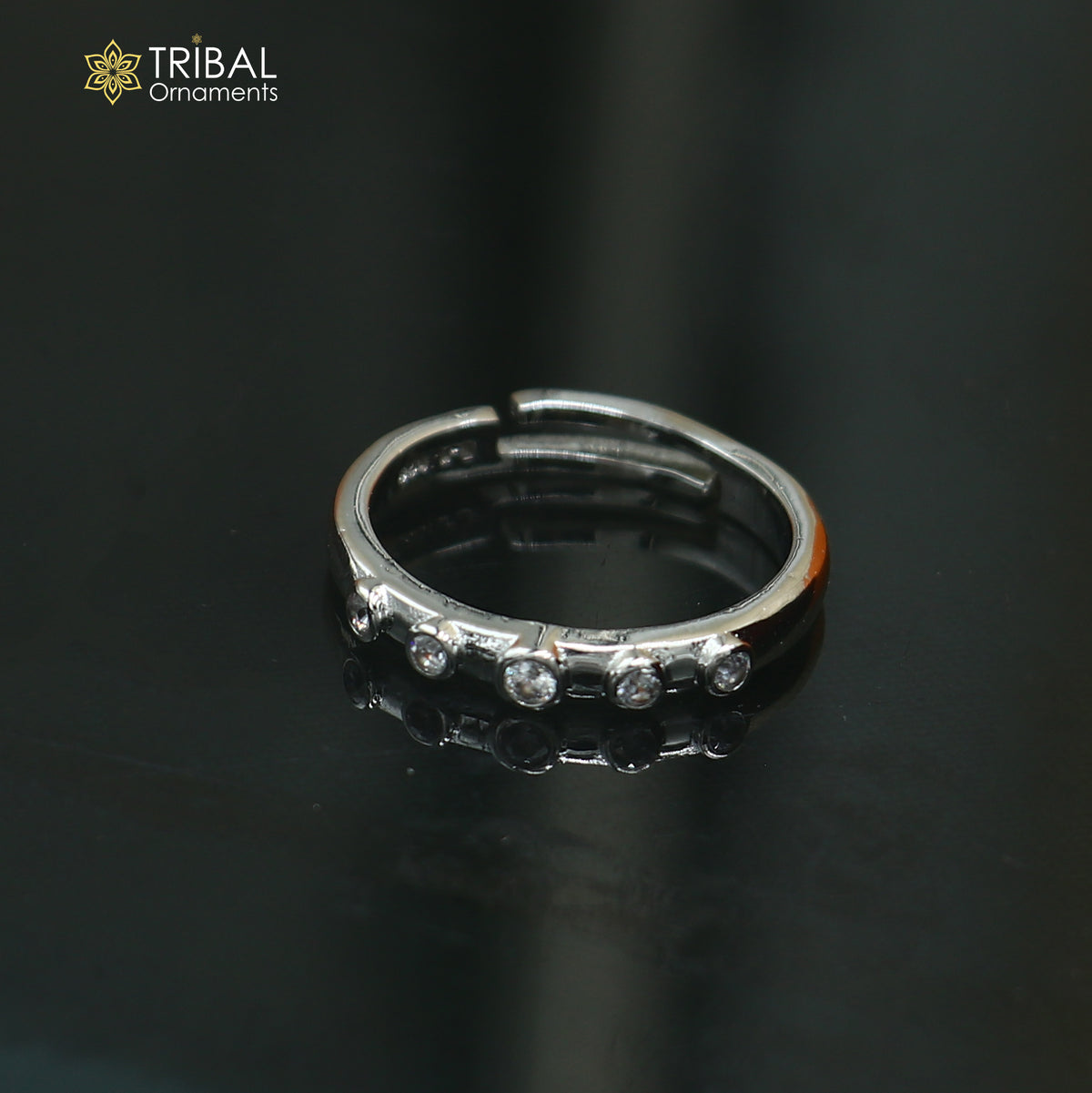 925 sterling silver stylish design cz stone ring sr844