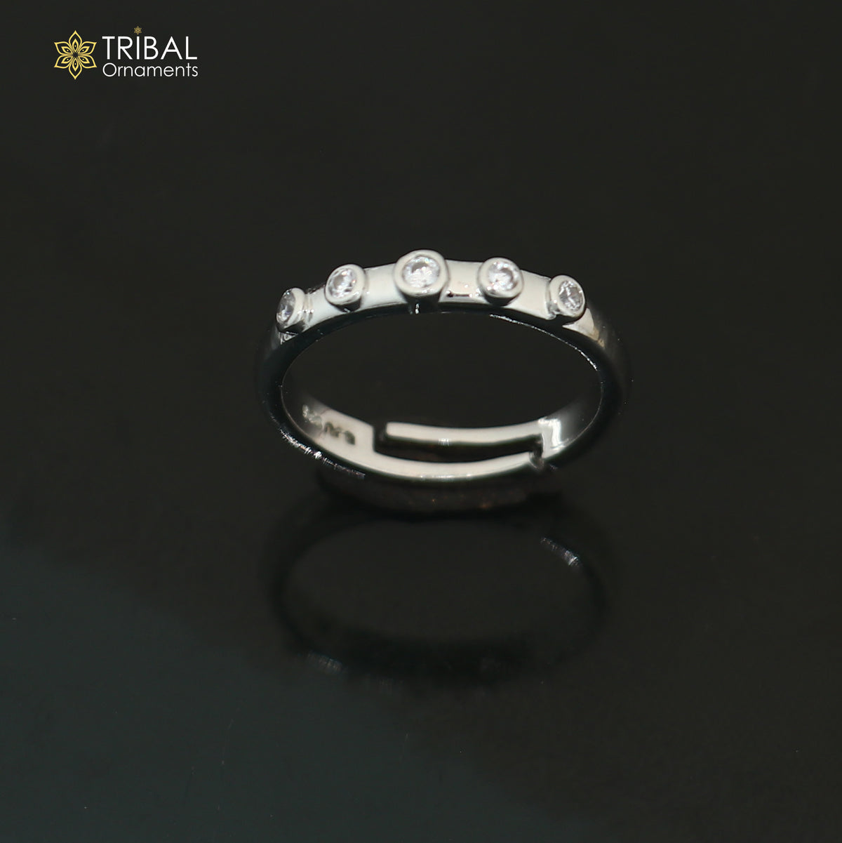 925 sterling silver stylish design cz stone ring sr844