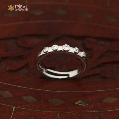 925 sterling silver stylish design cz stone ring sr844