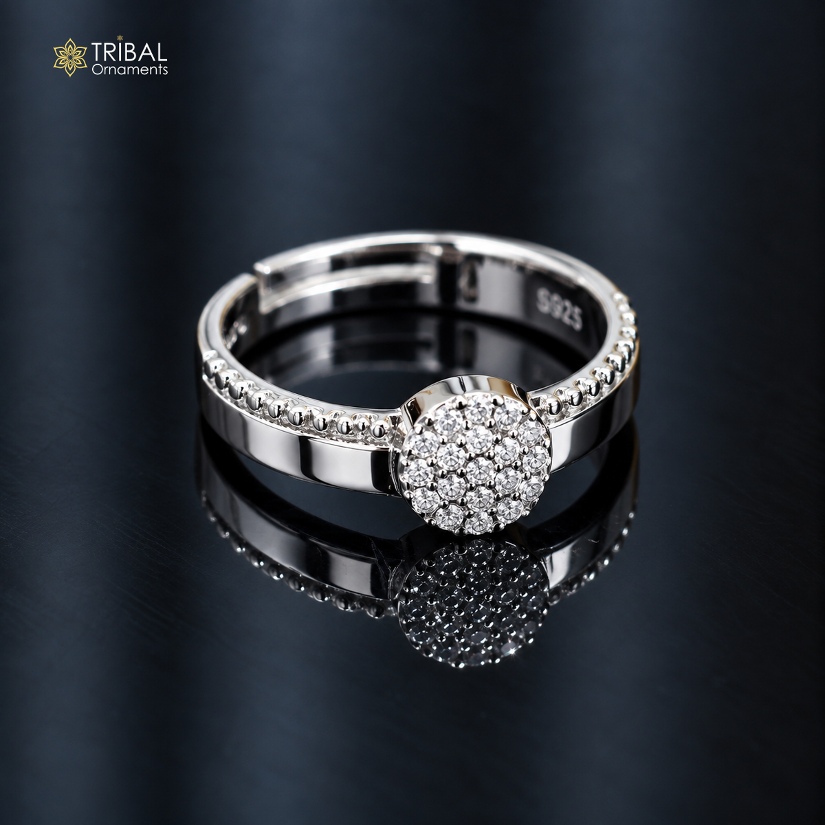 925 sterling silver stylish design cz stone ring sr845