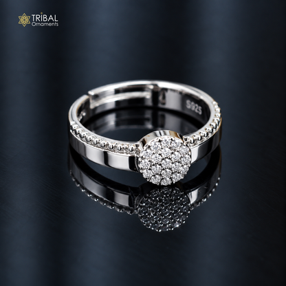 925 sterling silver stylish design cz stone ring sr845