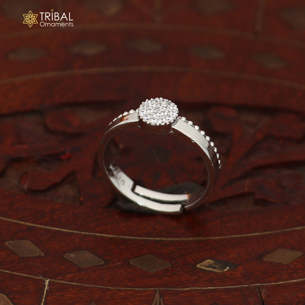 925 sterling silver stylish design cz stone ring sr845