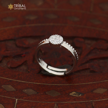 925 sterling silver stylish design cz stone ring sr845