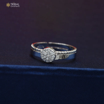 925 sterling silver stylish design cz stone ring sr845