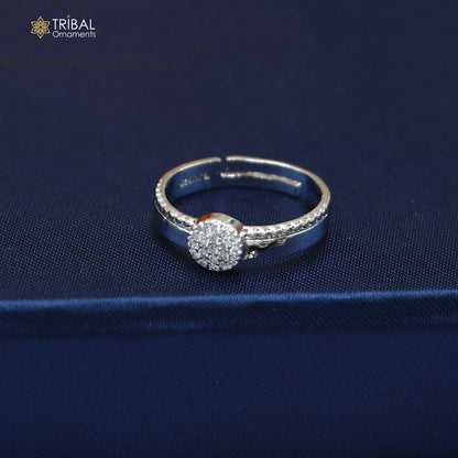 925 sterling silver stylish design cz stone ring sr845