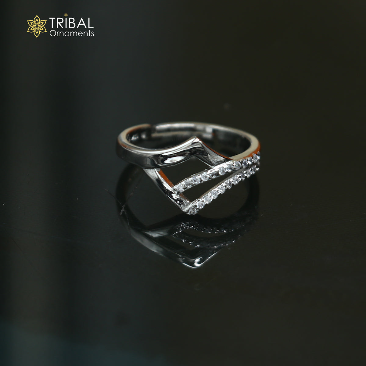 925 sterling silver stylish design cz stone ring sr846