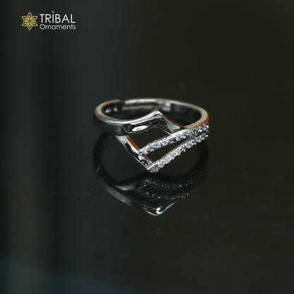 925 sterling silver stylish design cz stone ring sr846
