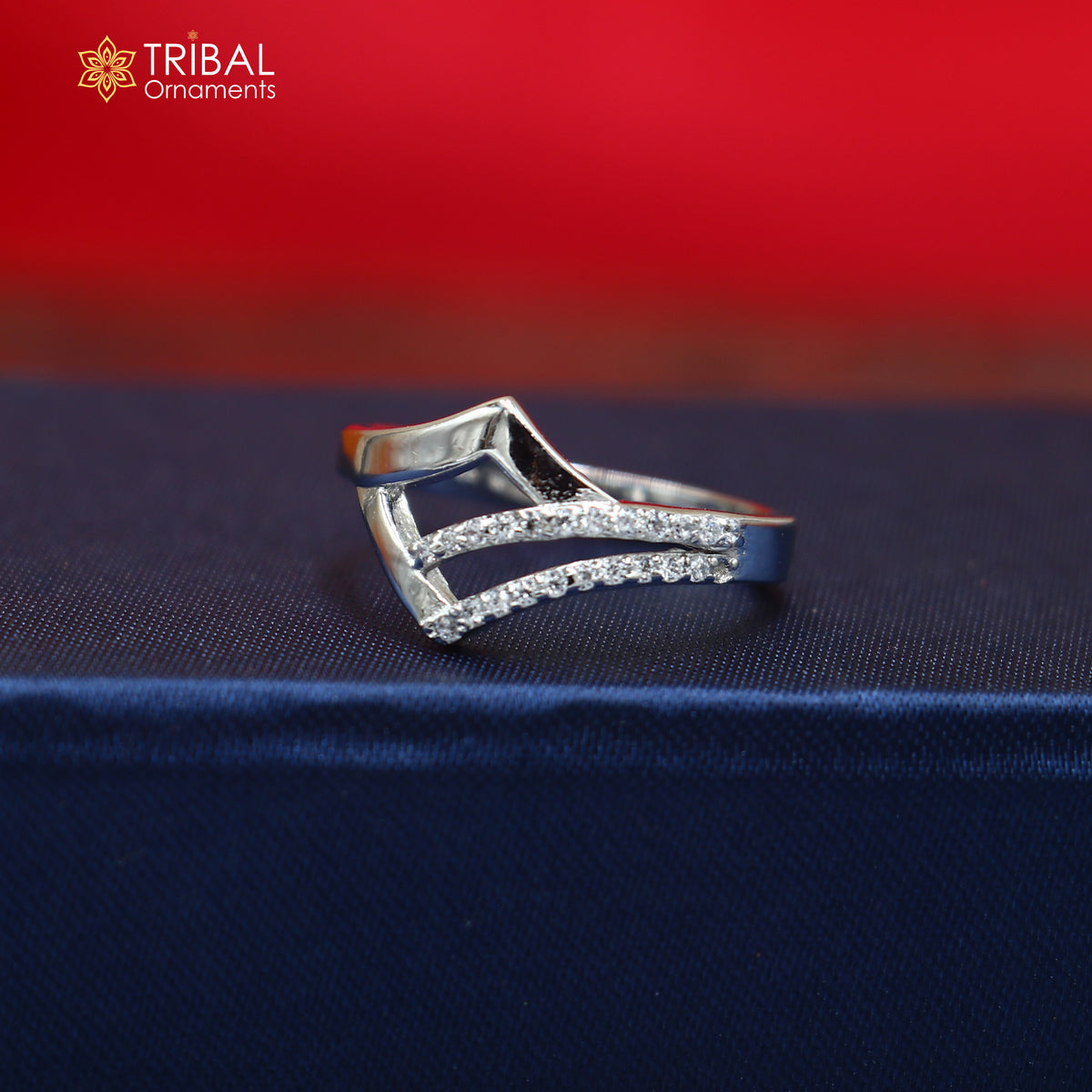 925 sterling silver stylish design cz stone ring sr846