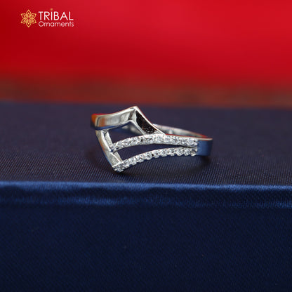 925 sterling silver stylish design cz stone ring sr846