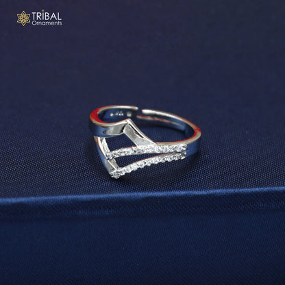 925 sterling silver stylish design cz stone ring sr846