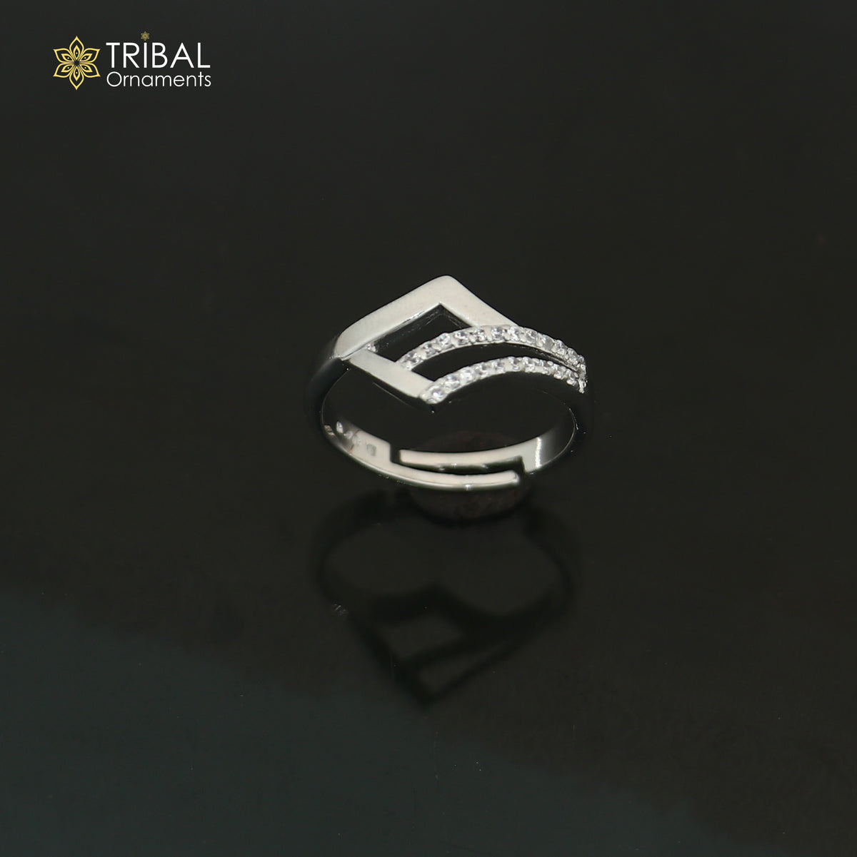 925 sterling silver stylish design cz stone ring sr846